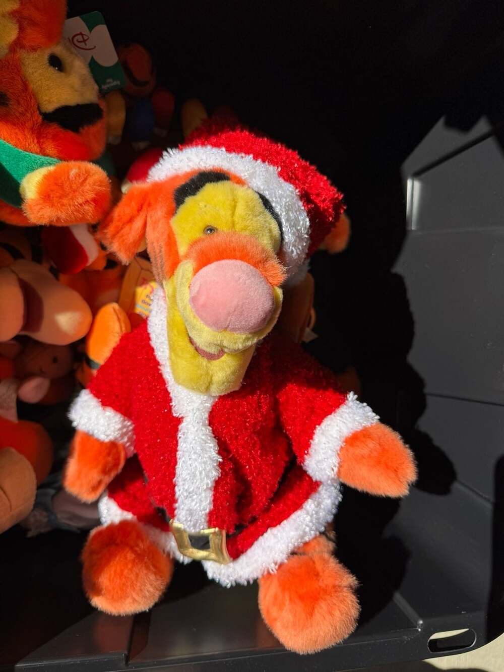 Vintage Disney Store Holiday Tigger 12 Inch Santa Suit Plush